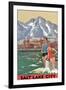 Travel Poster for Salt Lake City-null-Framed Art Print