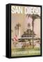 Travel Poster for San Diego, California-null-Framed Stretched Canvas