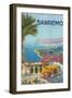 Travel Poster for San Remo-null-Framed Art Print