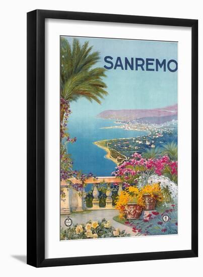 Travel Poster for San Remo-null-Framed Art Print