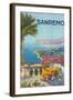 Travel Poster for San Remo-null-Framed Art Print