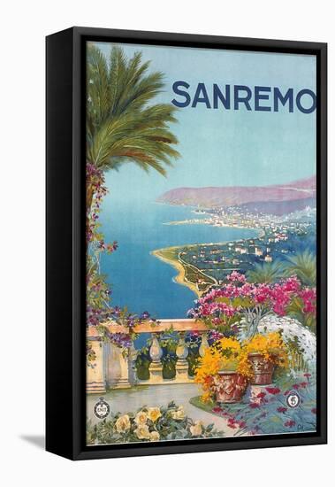 Travel Poster for San Remo-null-Framed Stretched Canvas