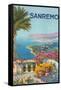 Travel Poster for San Remo-null-Framed Stretched Canvas