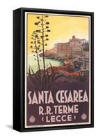 Travel Poster for Santa Cesarea-null-Framed Stretched Canvas