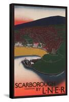 Travel Poster for Scarborough, Yorkshire-null-Framed Stretched Canvas
