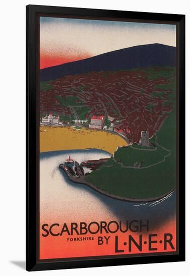 Travel Poster for Scarborough, Yorkshire-null-Framed Art Print