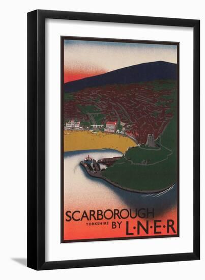 Travel Poster for Scarborough, Yorkshire-null-Framed Art Print