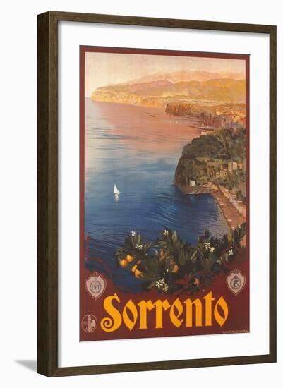 Travel Poster for Sorrento-null-Framed Art Print