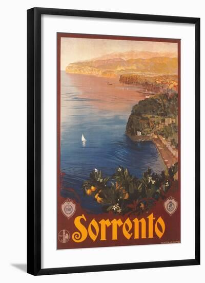 Travel Poster for Sorrento-null-Framed Art Print