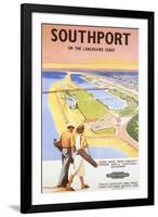 Travel Poster for Southport-null-Framed Art Print