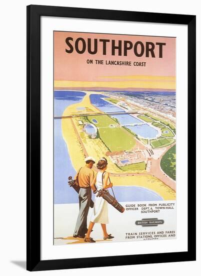 Travel Poster for Southport-null-Framed Art Print