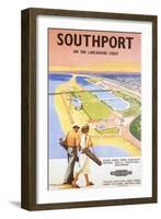 Travel Poster for Southport-null-Framed Art Print