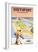 Travel Poster for Southport-null-Framed Art Print