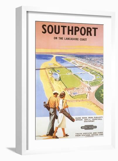 Travel Poster for Southport-null-Framed Art Print