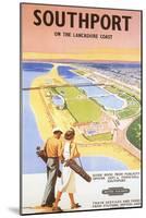 Travel Poster for Southport-null-Mounted Art Print