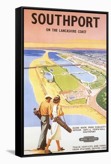 Travel Poster for Southport-null-Framed Stretched Canvas