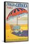 Travel Poster for Spiaggia di Cattolica,Italian Riviera, Unknown Artist, 20th c. Private collection-null-Framed Stretched Canvas
