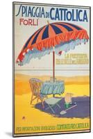 Travel Poster for Spiaggia di Cattolica,Italian Riviera, Unknown Artist, 20th c. Private collection-null-Mounted Art Print