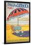 Travel Poster for Spiaggia di Cattolica,Italian Riviera, Unknown Artist, 20th c. Private collection-null-Framed Art Print