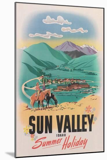 Travel Poster for Sun Valley-null-Mounted Art Print