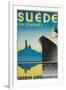 Travel Poster for Swedish Cruise Ships-Found Image Press-Framed Giclee Print