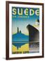 Travel Poster for Swedish Cruise Ships-Found Image Press-Framed Giclee Print