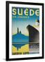 Travel Poster for Swedish Cruise Ships-Found Image Press-Framed Giclee Print