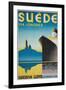 Travel Poster for Swedish Cruise Ships-null-Framed Art Print