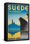 Travel Poster for Swedish Cruise Ships-null-Framed Stretched Canvas