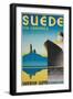 Travel Poster for Swedish Cruise Ships-null-Framed Art Print