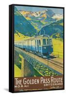 Travel Poster for Swiss Railway-null-Framed Stretched Canvas