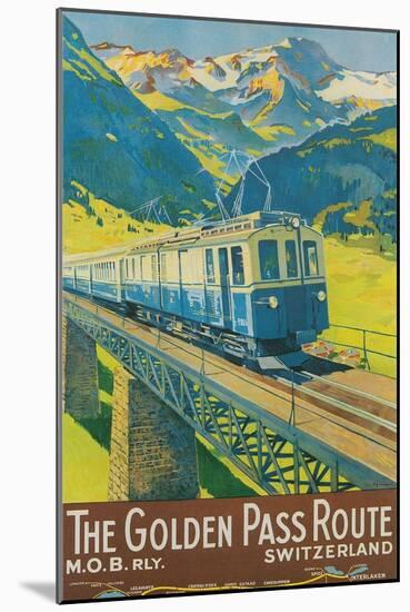 Travel Poster for Swiss Railway-null-Mounted Art Print