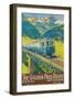 Travel Poster for Swiss Railway-null-Framed Premium Giclee Print