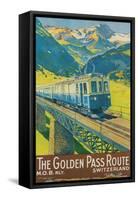Travel Poster for Swiss Railway-null-Framed Stretched Canvas