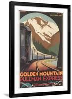 Travel Poster for Swiss Trains-null-Framed Art Print