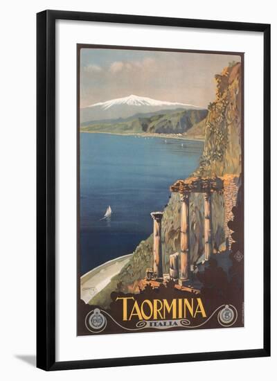 Travel Poster for Taormina-null-Framed Art Print