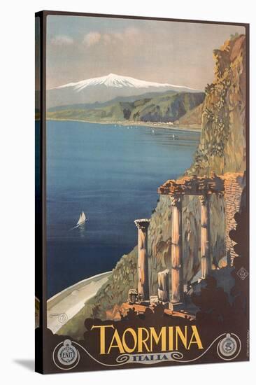 Travel Poster for Taormina-null-Stretched Canvas