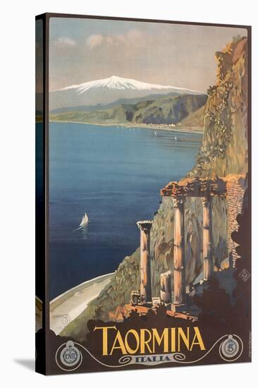 Travel Poster for Taormina-null-Stretched Canvas