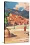 Travel Poster for Taos Pueblo-null-Stretched Canvas