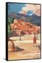 Travel Poster for Taos Pueblo-null-Framed Stretched Canvas