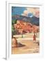 Travel Poster for Taos Pueblo-null-Framed Art Print