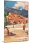 Travel Poster for Taos Pueblo-null-Mounted Art Print