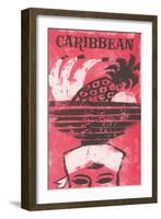 Travel Poster for the Caribbean-null-Framed Art Print