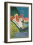 Travel Poster for the Dolomites, Italy-null-Framed Art Print