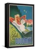 Travel Poster for the Dolomites, Italy-null-Framed Stretched Canvas