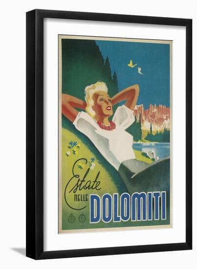 Travel Poster for the Dolomites, Italy-Found Image Press-Framed Giclee Print