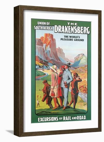 Travel Poster for the Drakenburg, South Africa-null-Framed Art Print