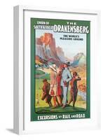 Travel Poster for the Drakenburg, South Africa-null-Framed Art Print