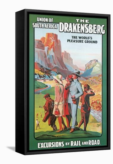 Travel Poster for the Drakenburg, South Africa-null-Framed Stretched Canvas