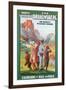 Travel Poster for the Drakenburg, South Africa-null-Framed Art Print